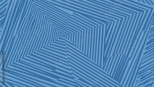 A blue geometric pattern of converging lines viewed from a straight-on perspective