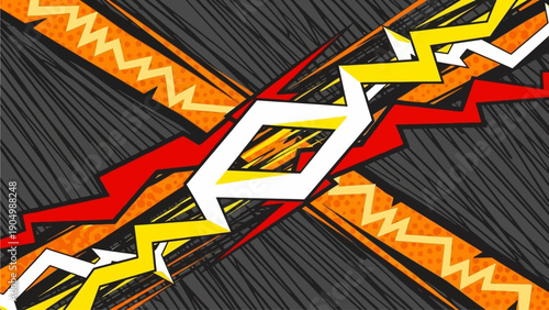 Vibrant Abstract Art Featuring Geometric Shapes and Dynamic Lines