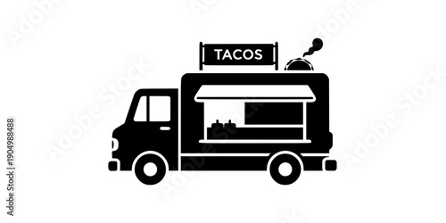 Wedding Food Truck Late Night Snack Silhouette