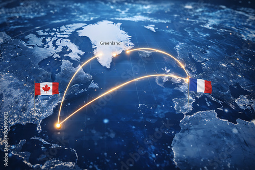 Wallpaper Mural Geopolitical Map Highlighting Greenland Canada and France Arctic Strategy Concept Torontodigital.ca