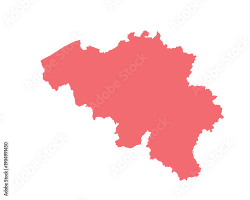 Map of Belgium, sign silhouette. World Map Globe. Vector Illustration isolated on transparent background. Europe continent.