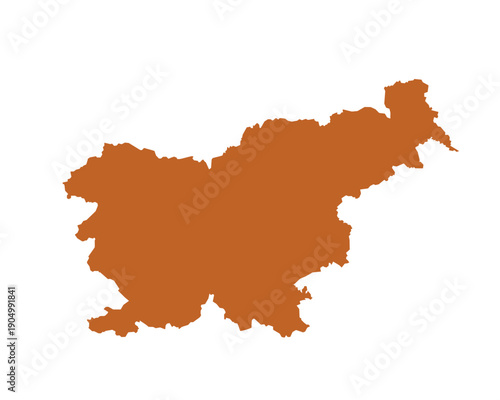 Map of Slovenia, sign silhouette. World Map Globe. Vector Illustration isolated on white background. Europe continent.