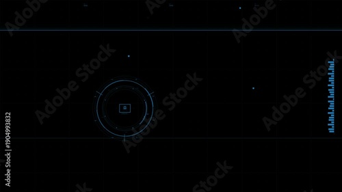 Wallpaper Mural Hud animation showing data readouts and indicators for real-time analysis during a technical operation in a dark interface Torontodigital.ca