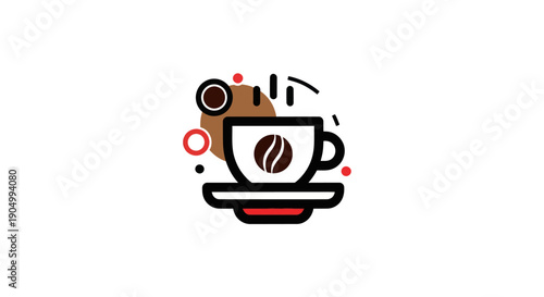 Coffee cup icon on white background