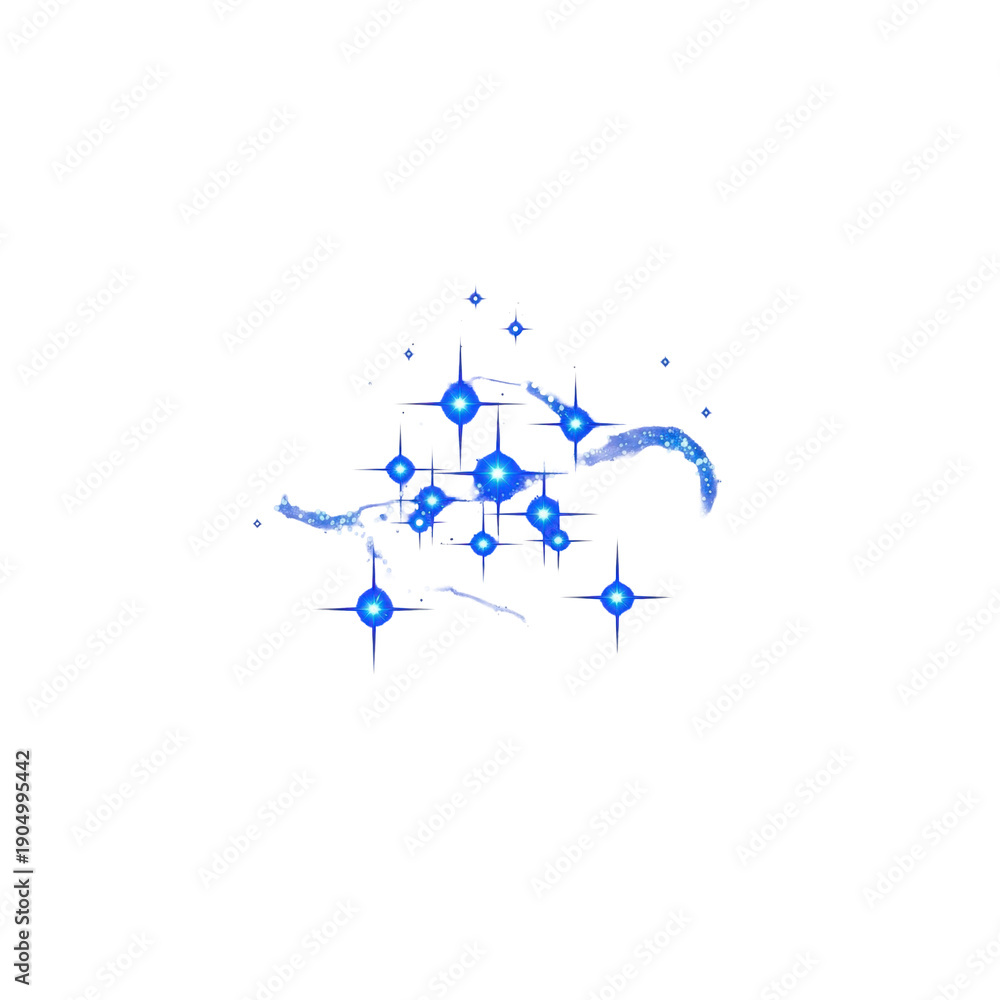 Obraz premium Blue star clusters with light trails