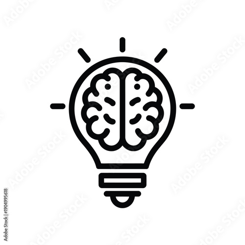 Creative lightbulb symbolizing innovative ideas and brainstorming sessions isolated on white background, Vector, illustration