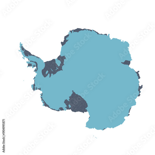 Map of Antarctica, sign silhouette. World Map Globe. Vector Illustration isolated on transparent background. Antarctic continent.
