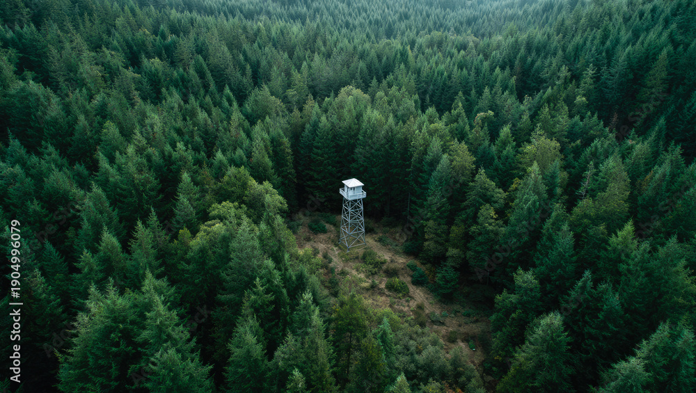 custom made wallpaper toronto digitalAerial view of fire lookout tower surrounded by dense evergreen forest