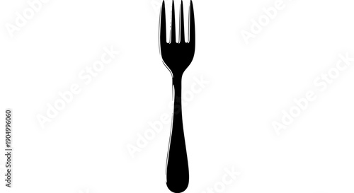 A single fork centered on a plain background viewed from directly above