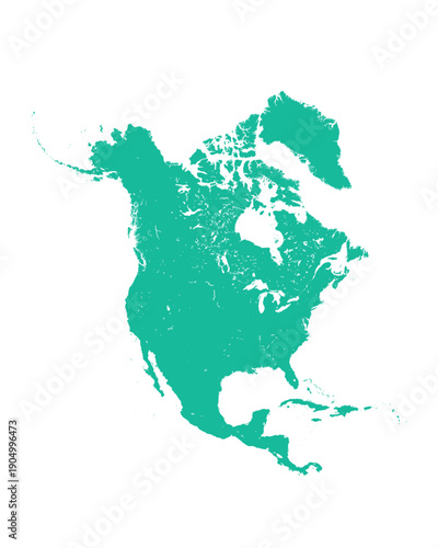 Map of North America, sign silhouette. World Map Globe. Vector Illustration isolated on transparent background. American continent.