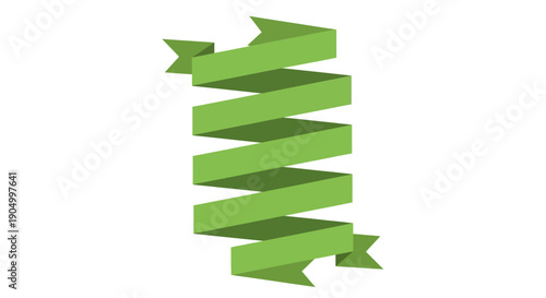 A 3D illustration of green arrows in a spiral formation, symbolizing growth and progress, viewed from a slightly angled perspective