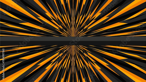 Dynamic abstract illustration of vibrant orange rays emanating from a central point, creating a sense of energy and movement