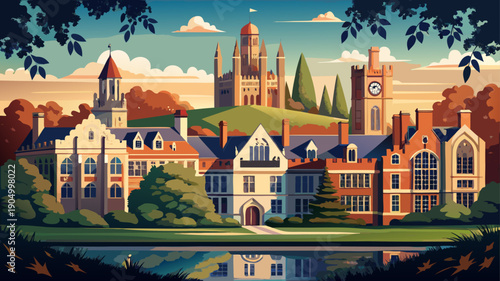 Very beautiful historic buildings at Princeton University, reflecting centuries of academic tradition through stone façades, balanced proportions, and a timeless Ivy League presence.