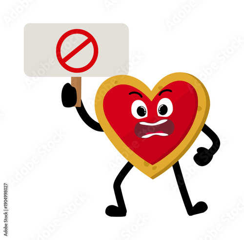 Heart Shaped Cookie Set Cute Hand Drawn Protesting Heart-shaped Cookie