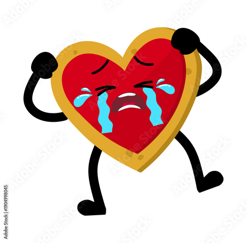 Cute Hand Drawn Heart-shaped Cookie Crying Out Loud