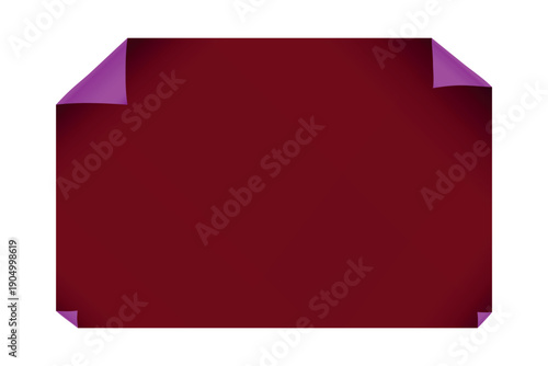 Page curl. Curled color paper. Blank sheet of ripped aged paper bright color corner. Copy space design for text, advertising, poster, wallpaper, backdrop. Printable lined and squared grid paper.