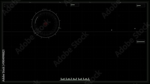 Wallpaper Mural Display shows hud animation with round graphic and data readings on dark background during digital interface activity Torontodigital.ca