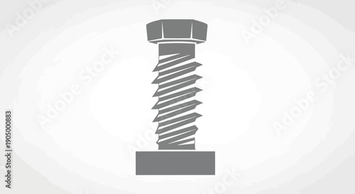 A close-up illustration of a screw with a spiral thread on a flat base viewed from the side