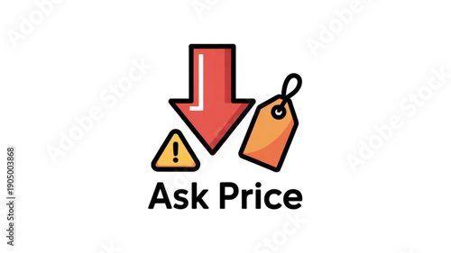 Ask Price Discount Warning Sign isolated on transparent background.