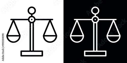 Ethics icon concept in flat black and white style on clean background vector illustration design