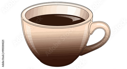 A cup of hot coffee beverage.