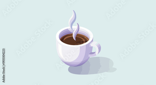 A steaming cup of hot coffee.