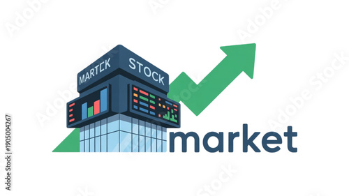 Market stock exchange trading graph icon isolated on transparent background.
