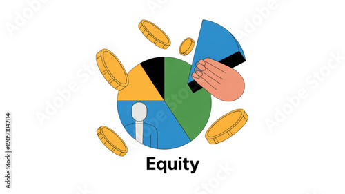 Business Equity Investment Finance Concept isolated on transparent background.