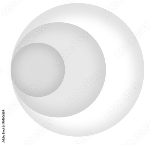 Gray Concentric Overlapping Circles Diagram in Soft UI Style.