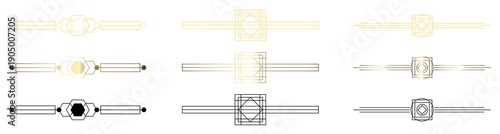 Obraz na plátne Abstract geometric line and node diagrams with hexagonal and cubic shapes transp