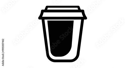 Coffee cup silhouette isolated white