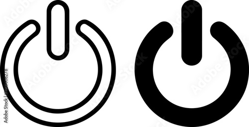 Clean silhouette bold outline on off power button icon.