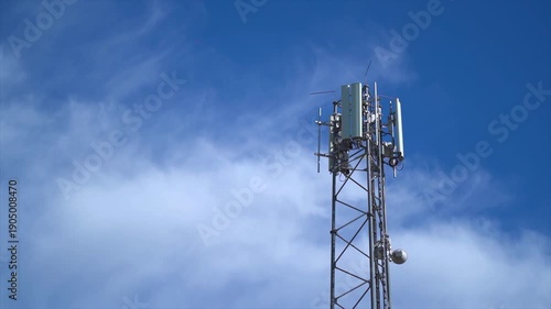 Cellular Antenna Mast With Clouds