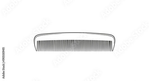 A black and white illustration of a wide toothed comb on a plain