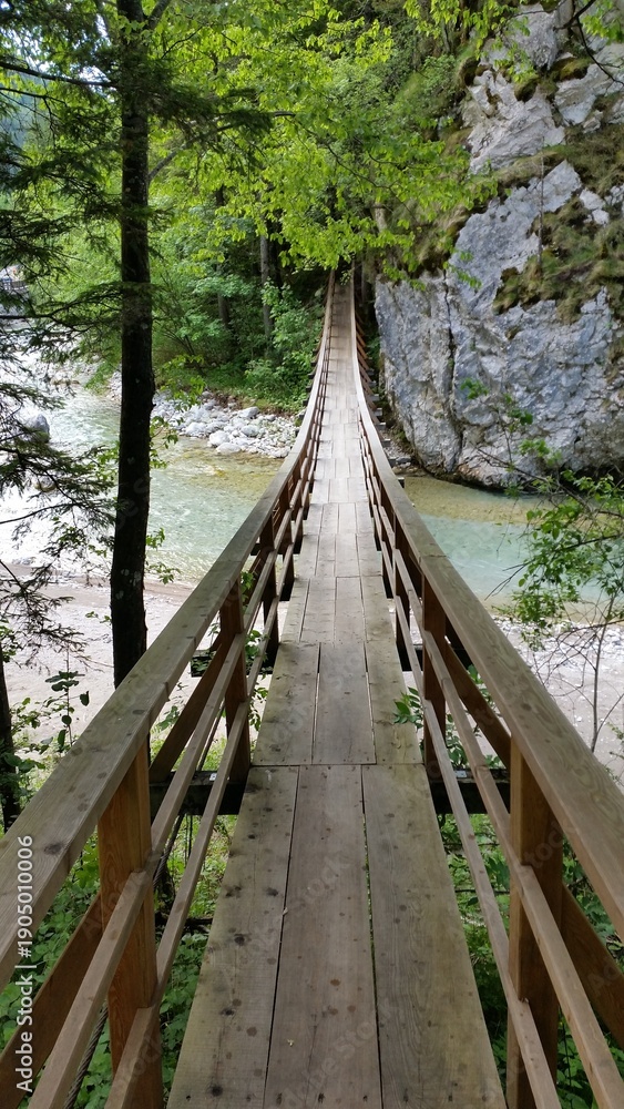 Fototapeta premium wooden bridge over the river
