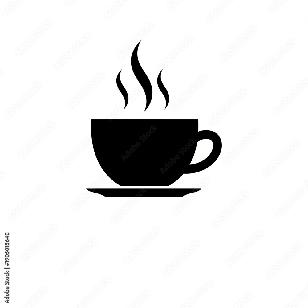 Obraz premium a hot drink icon with steam designed for cafe menus coffee shop branding and web design elements.