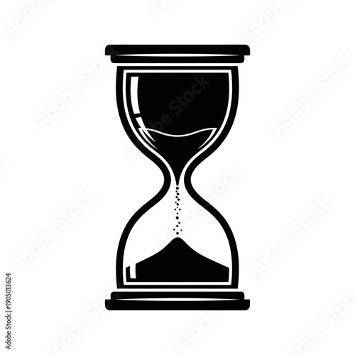 a graphic hourglass icon with sand flowing symbolizing the passage of time countdowns and urgency ideal for vector illustrations.