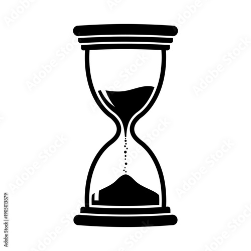 hourglass icon with sand actively flowing symbolizing the continuous passage of time and urgent deadlines ideal for time management visuals.