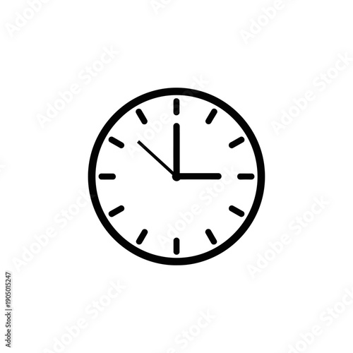 simple clock icon showing three oclock on a white background perfect for time management deadlines and general scheduling concepts.