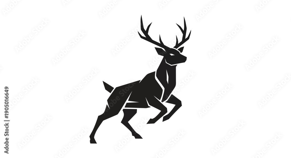 Fototapeta premium Deer silhouette vector illustration