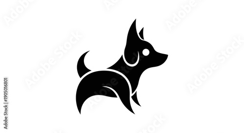 Dog silhouette illustration on white