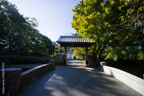 A gate in Kanazawa castle park, Japan