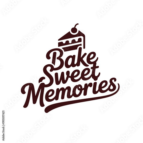 Bakery logo features a cake slice inspiring sweet memories.