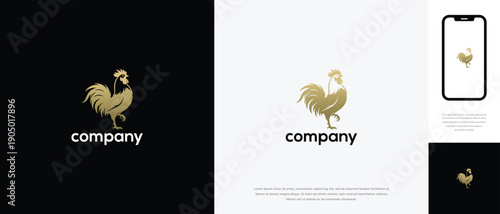 Premium Golden Rooster Logo Design for Modern Branding Business and App Icon.