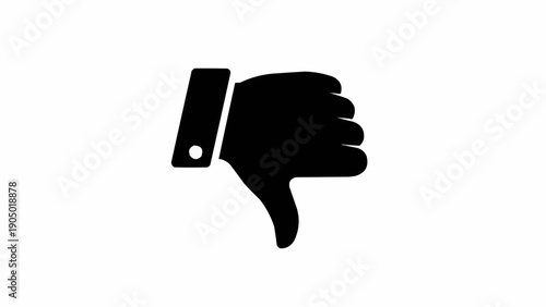 Foto Black thumb down hand symbol icon.