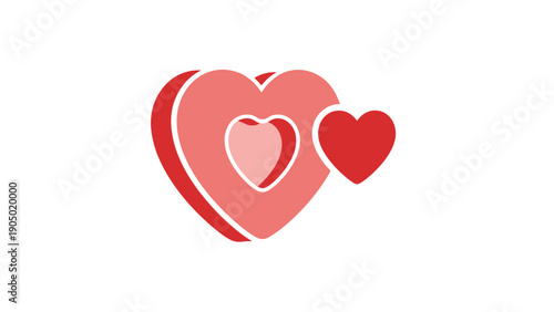 Red heart shapes in love symbol.