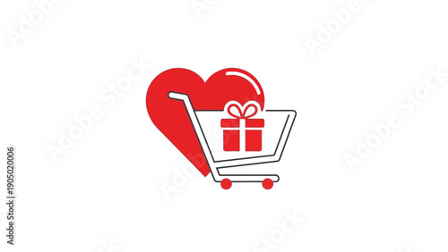Red Heart Shopping Cart Gift Box.