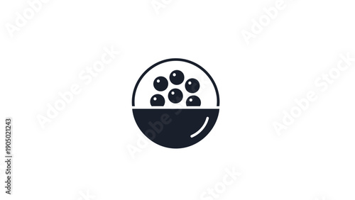 Black and white sushi ball.