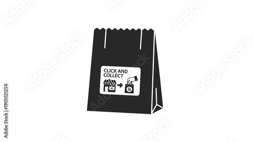 Black bag with white label.