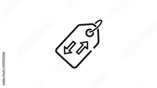 Black and white price tag symbol.